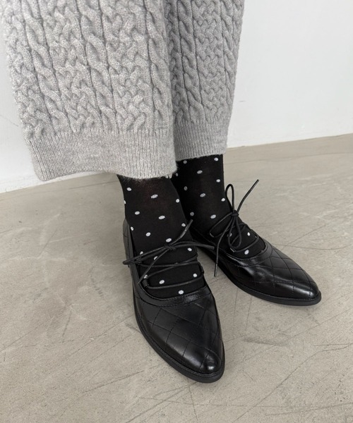 SANSeLF（サンセルフ）の「【SANSeLF】キルティングレースアップローヒールシューズ sas25a029（パンプス・レディース・ブラック・39/38/37/36）」の15枚目の写真