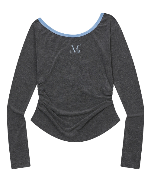MUCENT（ムセント）の「セルアワンショルダーアシンメトリーチュニック長袖Tシャツ（3カラー）（Tシャツ/カットソー・レディース・チャコールグレー/ブラック/グレー系・FREE）」の15枚目の写真