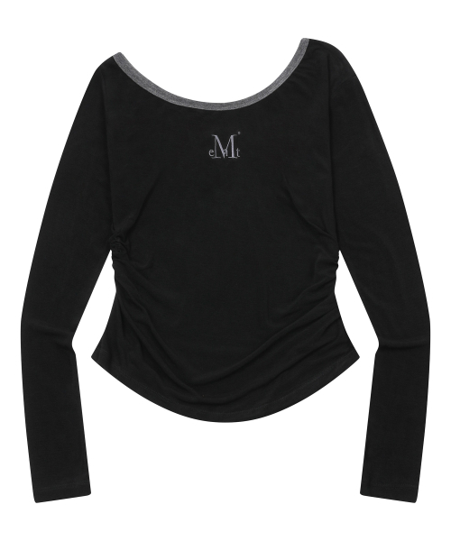 MUCENT（ムセント）の「セルアワンショルダーアシンメトリーチュニック長袖Tシャツ（3カラー）（Tシャツ/カットソー・レディース・チャコールグレー/ブラック/グレー系・FREE）」の9枚目の写真