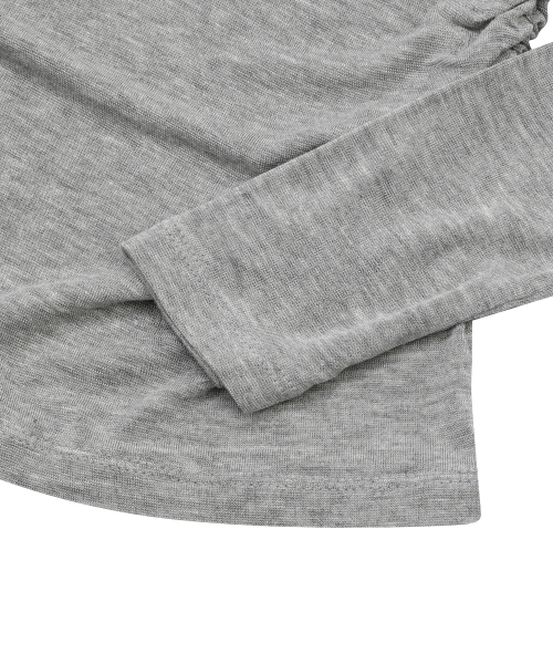 MUCENT（ムセント）の「セルアワンショルダーアシンメトリーチュニック長袖Tシャツ（3カラー）（Tシャツ/カットソー・レディース・チャコールグレー/ブラック/グレー系・FREE）」の5枚目の写真
