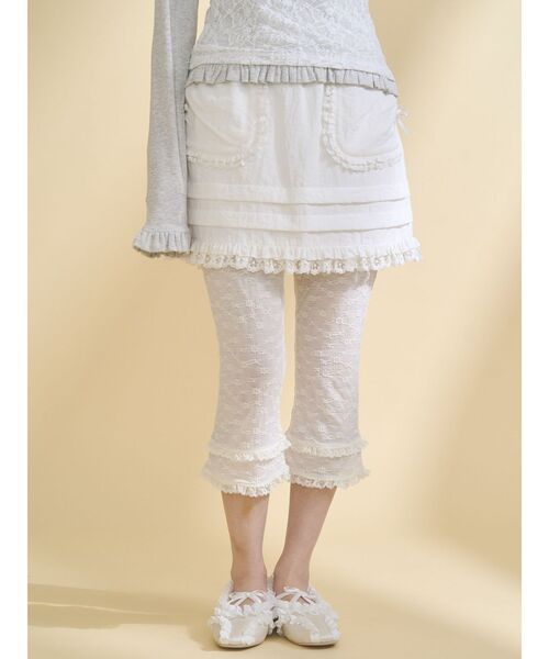 merry jenny（メリージェニー）の「ストレッチレースカプリパンツ（その他パンツ・レディース・オフホワイト/アイボリー・FREE）」の2枚目の写真