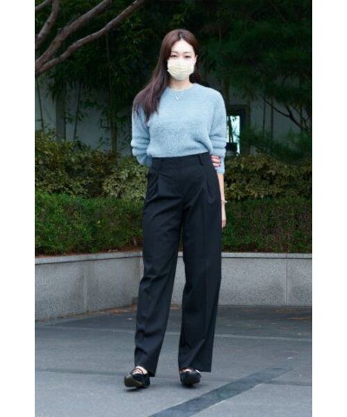MUSINSA STANDARD WOMAN（ムシンサスタンダードウーマン）の「レディースファジークルーネックニット[ブルーグレー]（ニット/セーター・レディース・その他・SMALL/MEDIUM/LARGE/X-SMALL）」の8枚目の写真