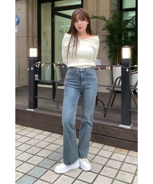 ZEROSTREET（ゼロストリート）の「[5カラー] ケープオフショルダースウェット（ニット/セーター・レディース・ネイビー/アイボリー/ブラック/PINK/ライトグレー・FREE）」の17枚目の写真