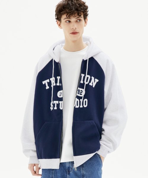 TRILLION(トリリオン)の「レギュラーカラー ミックス 1992 グラフィック フードジップアップ (NAVY)(パーカー・レディース・その他・LARGE/X-LARGE/SMALL/MEDIUM)」の13枚目の写真