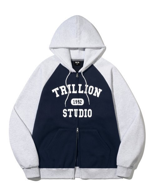 TRILLION(トリリオン)の「レギュラーカラー ミックス 1992 グラフィック フードジップアップ (NAVY)(パーカー・レディース・その他・LARGE/X-LARGE/SMALL/MEDIUM)」の14枚目の写真