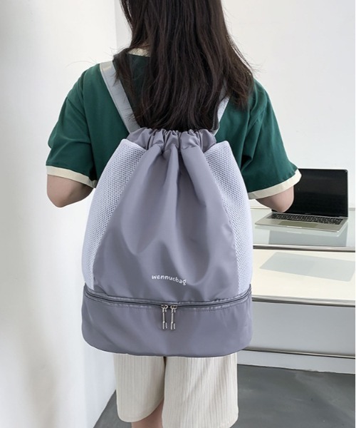 BACKYARD FAMILY(バックヤードファミリー)の「プールバッグ nasbg1600(バックパック/リュック・レディース・グレー/ブラック/パープル/ピンク/ワインレッド・FREE)」の6枚目の写真