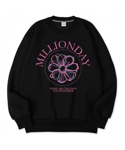 MILLION DAY(ミリオンデイ)の「MILLION ROUND FLOWER SWEATSHIRT(スウェット・レディース・ダークグリーン/ネイビー/アイボリー・LARGE/X-LARGE/MEDIUM)」の6枚目の写真