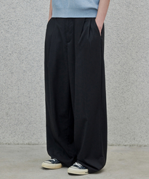 GLW（ジーエルダブリュ）の「ツーピンタックワイドストライプスラックスブラック（スラックス）」