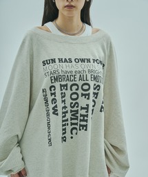 (GENE HEAVENS)TUCK SLEEVE GRAPHIC LOGO SWEAT