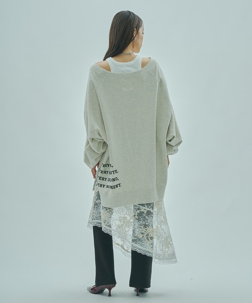 ROSE BUD(ローズバッド)の「(GENE HEAVENS)TUCK SLEEVE GRAPHIC LOGO SWEAT(スウェット・レディース・その他/チャコールグレー・ONE SIZE)」の14枚目の写真