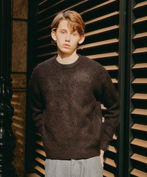 Brushed mix color crewneck knit / ブラッシュドミックスカラークルーネックニット
