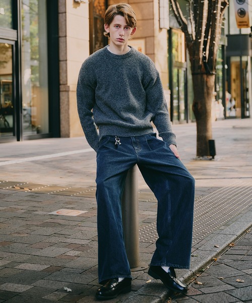 Regen Glanz（レーゲングランツ）の「Brushed mix color crewneck knit / ブラッシュドミックスカラークルーネックニット（ニット/セーター・メンズ・ブラウン系その他/グレー/ブルー・SMALL/LARGE/MEDIUM）」の9枚目の写真