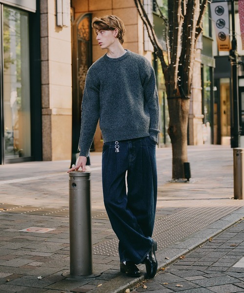 Regen Glanz（レーゲングランツ）の「Brushed mix color crewneck knit / ブラッシュドミックスカラークルーネックニット（ニット/セーター・メンズ・ブラウン系その他/グレー/ブルー・SMALL/LARGE/MEDIUM）」の8枚目の写真
