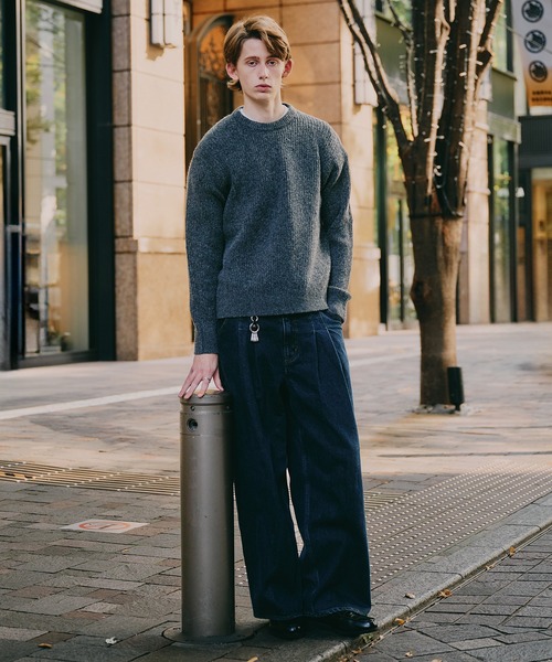 Regen Glanz（レーゲングランツ）の「Brushed mix color crewneck knit / ブラッシュドミックスカラークルーネックニット（ニット/セーター・メンズ・ブラウン系その他/グレー/ブルー・SMALL/LARGE/MEDIUM）」の7枚目の写真