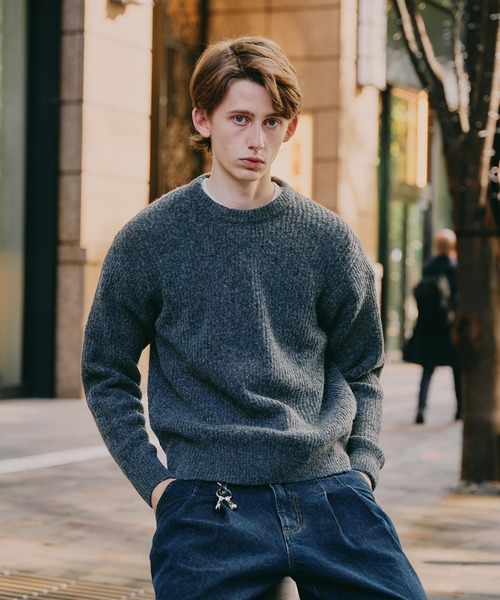 Regen Glanz（レーゲングランツ）の「Brushed mix color crewneck knit / ブラッシュドミックスカラークルーネックニット（ニット/セーター・メンズ・ブラウン系その他/グレー/ブルー・SMALL/LARGE/MEDIUM）」の5枚目の写真