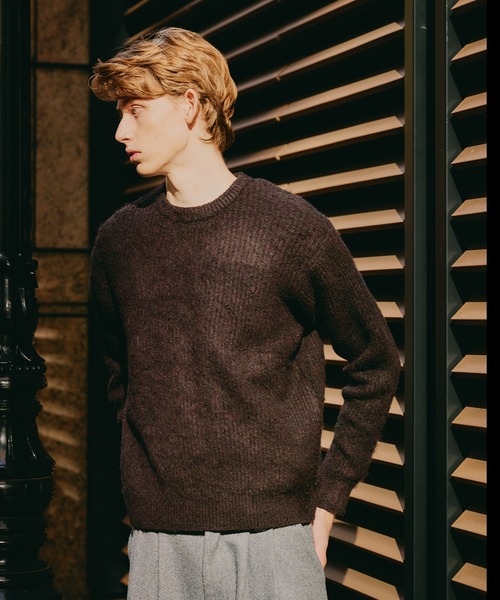 Regen Glanz（レーゲングランツ）の「Brushed mix color crewneck knit / ブラッシュドミックスカラークルーネックニット（ニット/セーター・メンズ・ブラウン系その他/グレー/ブルー・SMALL/LARGE/MEDIUM）」の11枚目の写真