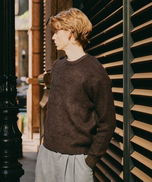 Regen Glanz（レーゲングランツ）の「Brushed mix color crewneck knit / ブラッシュドミックスカラークルーネックニット（ニット/セーター・メンズ・ブラウン系その他/グレー/ブルー・SMALL/LARGE/MEDIUM）」の13枚目の写真