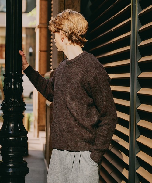 Regen Glanz（レーゲングランツ）の「Brushed mix color crewneck knit / ブラッシュドミックスカラークルーネックニット（ニット/セーター・メンズ・ブラウン系その他/グレー/ブルー・SMALL/LARGE/MEDIUM）」の14枚目の写真