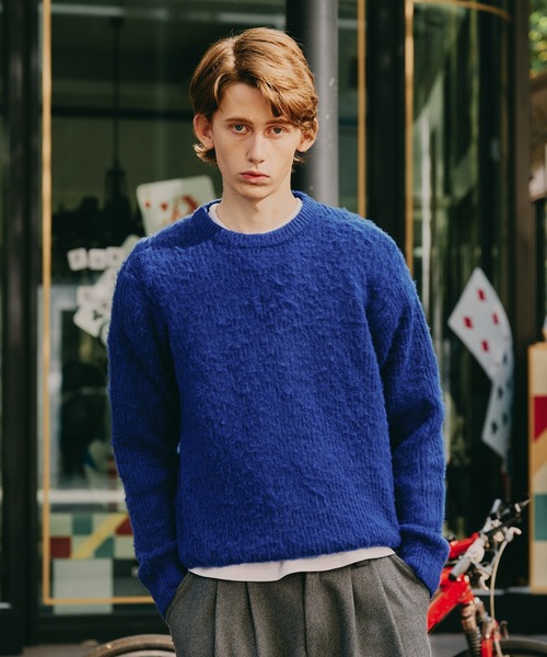 Regen Glanz（レーゲングランツ）の「Brushed mix color crewneck knit / ブラッシュドミックスカラークルーネックニット（ニット/セーター・メンズ・ブラウン系その他/グレー/ブルー・SMALL/LARGE/MEDIUM）」の19枚目の写真