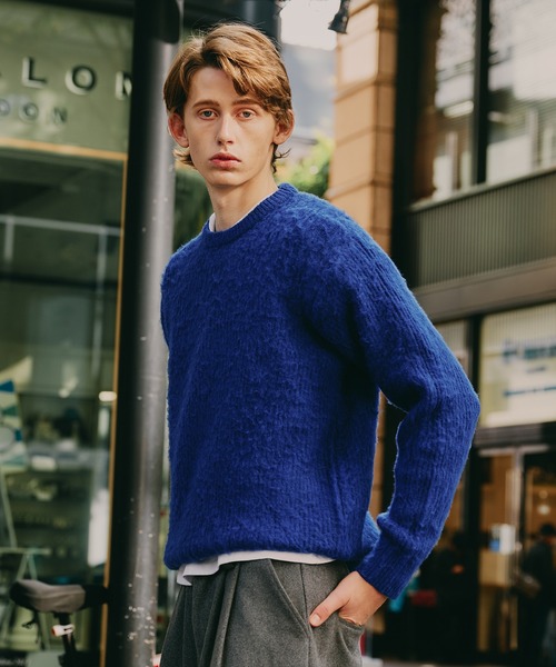 Regen Glanz（レーゲングランツ）の「Brushed mix color crewneck knit / ブラッシュドミックスカラークルーネックニット（ニット/セーター・メンズ・ブラウン系その他/グレー/ブルー・SMALL/LARGE/MEDIUM）」の21枚目の写真