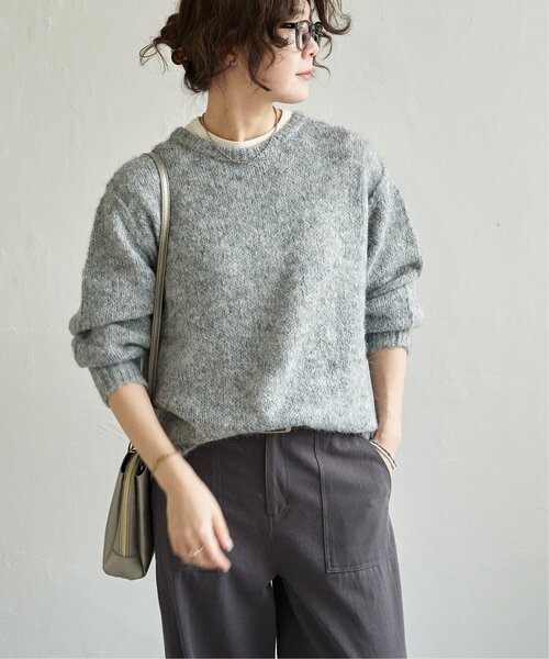 LBC（エルビーシー）の「モヘヤタッチラウンドヘムプルオーバー（ニット/セーター・レディース・ブルー/グレー/グリーン/ベージュ・M）」の10枚目の写真