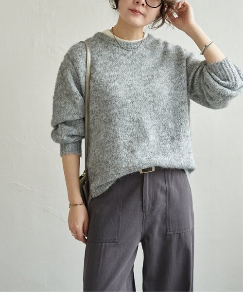 LBC（エルビーシー）の「モヘヤタッチラウンドヘムプルオーバー（ニット/セーター・レディース・ブルー/グレー/グリーン/ベージュ・M）」の9枚目の写真