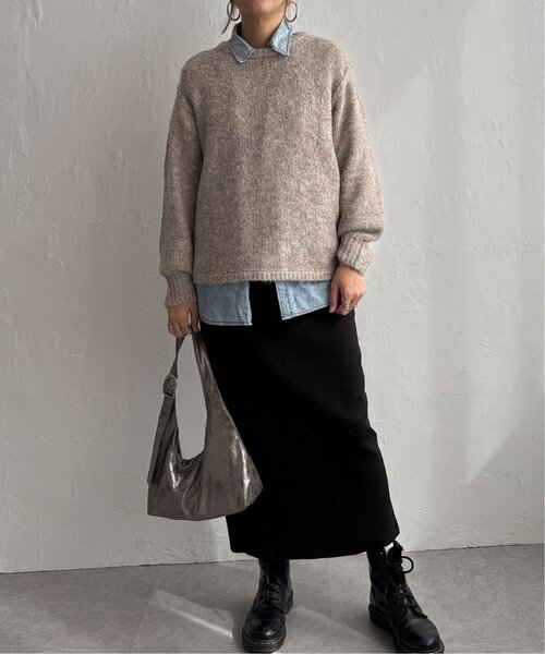 LBC（エルビーシー）の「モヘヤタッチラウンドヘムプルオーバー（ニット/セーター・レディース・ブルー/グレー/グリーン/ベージュ・M）」の17枚目の写真