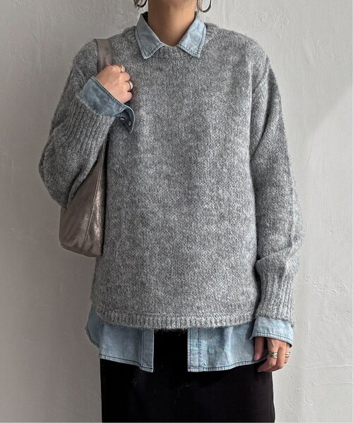 LBC（エルビーシー）の「モヘヤタッチラウンドヘムプルオーバー（ニット/セーター・レディース・ブルー/グレー/グリーン/ベージュ・M）」の16枚目の写真