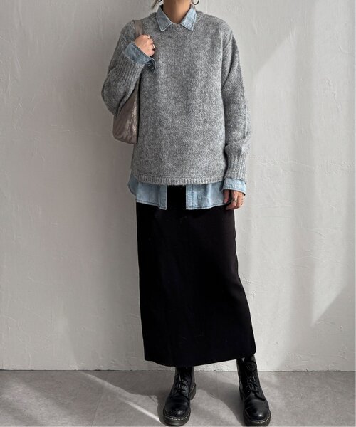 LBC（エルビーシー）の「モヘヤタッチラウンドヘムプルオーバー（ニット/セーター・レディース・ブルー/グレー/グリーン/ベージュ・M）」の15枚目の写真