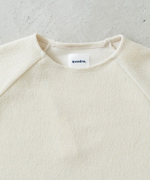 quadro（クオドロ）の「ガラ紡フル接結Wフェースラグランクルーネックプルオーバー（Tシャツ/カットソー・メンズ・ブルー/キナリ/マスタード/グリーン・LARGE/MEDIUM）」の8枚目の写真