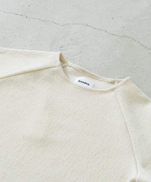 quadro（クオドロ）の「ガラ紡フル接結Wフェースラグランクルーネックプルオーバー（Tシャツ/カットソー・メンズ・ブルー/キナリ/マスタード/グリーン・LARGE/MEDIUM）」の9枚目の写真