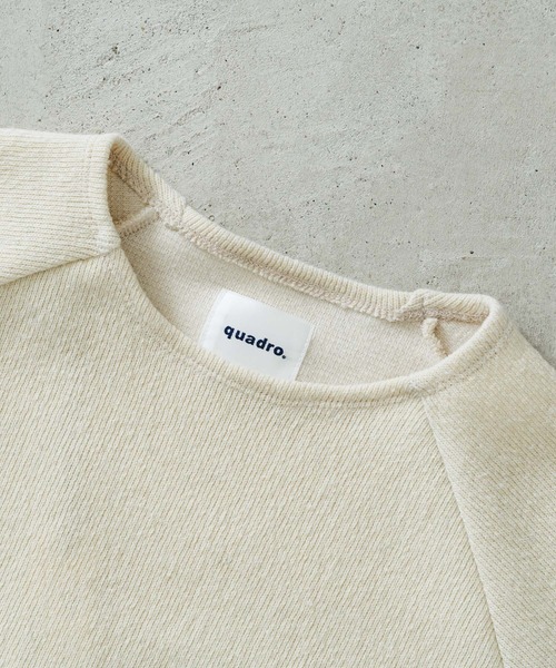 quadro（クオドロ）の「ガラ紡フル接結Wフェースラグランクルーネックプルオーバー（Tシャツ/カットソー・メンズ・ブルー/キナリ/マスタード/グリーン・LARGE/MEDIUM）」の10枚目の写真