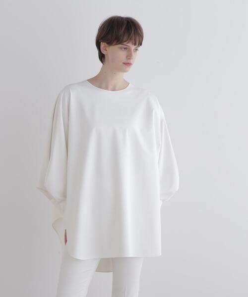 LE PHIL(ルフィル)の「◆ ストレッチオックスロングカフスブラウス(シャツ/ブラウス・レディース・ブラック/ホワイト/ネイビー・F)」の2枚目の写真