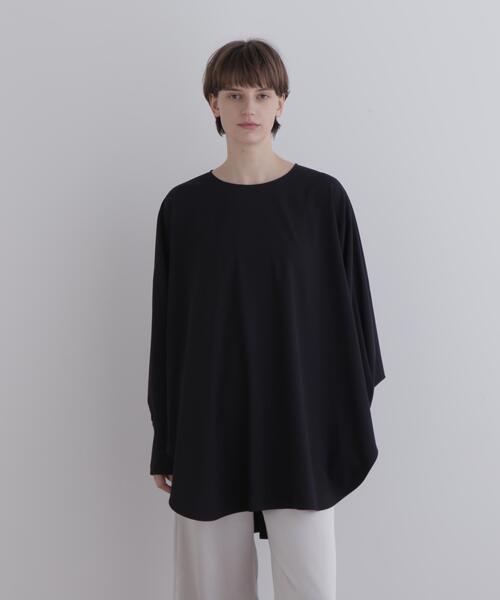 LE PHIL(ルフィル)の「◆ ストレッチオックスロングカフスブラウス(シャツ/ブラウス・レディース・ブラック/ホワイト/ネイビー・F)」の1枚目の写真