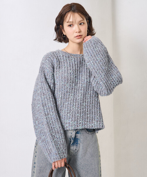 FREAK'S STORE（フリークスストア）の「カラーネップ ニットプルオーバー（ニット/セーター・レディース・オフホワイト/グレー/ブラック・ﾌﾘ-）」の3枚目の写真