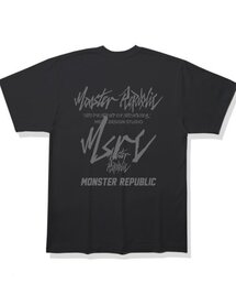 ムーブメントグレー レタリングTシャツ ブラック