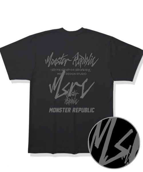 MONSTER REPUBLIC（モンスターリパブリック）の「ムーブメントグレー レタリングTシャツ ブラック（Tシャツ/カットソー・レディース・その他・LARGE/MEDIUM/SMALL/X-LARGE）」の2枚目の写真