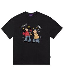 LAUGHER（ラファー）の「[PAT&MAT] Boxer T-shirt. - Black（Tシャツ/カットソー・メンズ）」