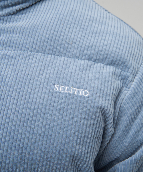 SELITIO(セレティオ)の「コーデュロイウェロンショートパファーグレー(ダウンジャケット/コート・メンズ・グレー・X-LARGE/SMALL/MEDIUM/LARGE)」の2枚目の写真