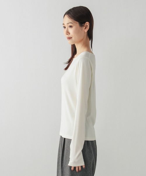GLOBAL WORK(グローバルワーク)の「Fffit エフィット/リブボートネック長袖T/612403(Tシャツ/カットソー・レディース・ホワイト/ブラック/ブラウン系その他6・MEDIUM/LARGE/SMALL/X-LARGE)」の18枚目の写真