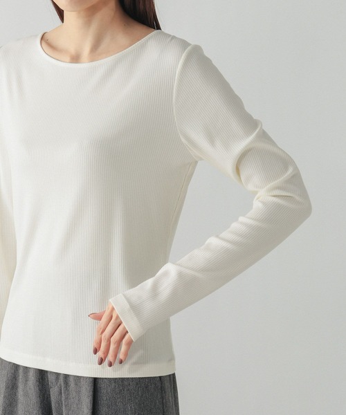 GLOBAL WORK(グローバルワーク)の「Fffit エフィット/リブボートネック長袖T/612403(Tシャツ/カットソー・レディース・ホワイト/ブラック/ブラウン系その他6・MEDIUM/LARGE/SMALL/X-LARGE)」の22枚目の写真