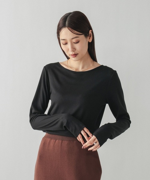 GLOBAL WORK(グローバルワーク)の「Fffit エフィット/リブボートネック長袖T/612403(Tシャツ/カットソー・レディース・ホワイト/ブラック/ブラウン系その他6・MEDIUM/LARGE/SMALL/X-LARGE)」の11枚目の写真