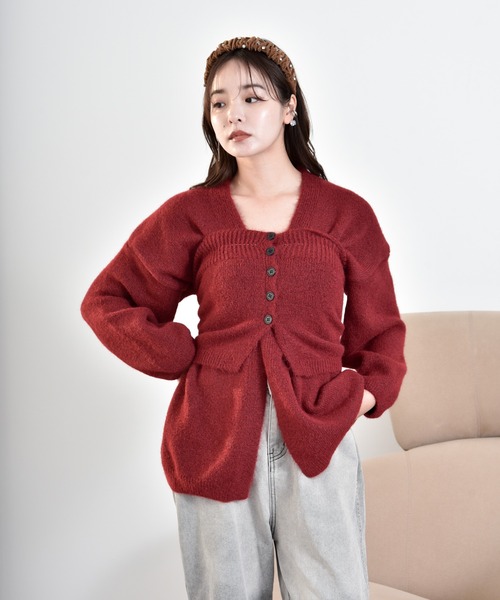 セール】ベア×カーディガンアンサンブル（ニット/セーター）｜Y/lim