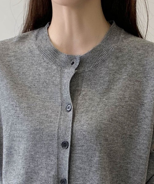 DAY CLOSET(デイ クローゼット)の「【程よい肌魅せでこなれ魅せ】長袖 開襟 カットアウトスリーブ ハイゲージ リブニット カーディガン レディース(カーディガン/ボレロ・レディース・グレー/ベージュ/ブラック・FREE)」の12枚目の写真