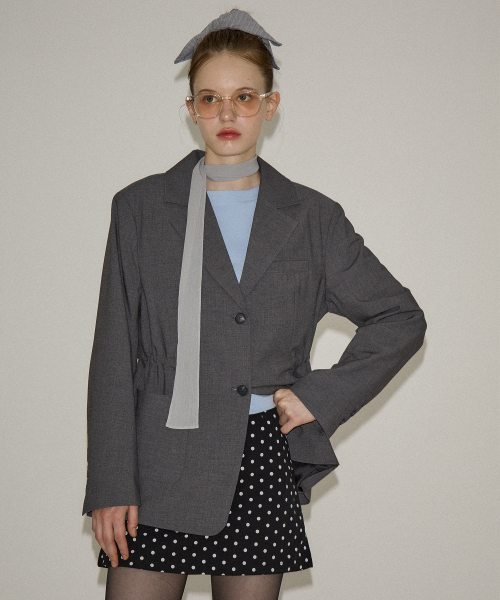 SALON DE YOHN(サロンドヨーン)の「Oversized String Jacket_ Gray(テーラードジャケット・レディース・グレー・FREE)」の2枚目の写真