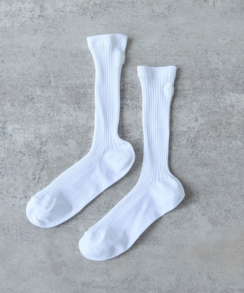 bulle de savon（ビュルデサボン）の「lace motif rib socks（ソックス/靴下・レディース・ホワイト・FREE）」の12枚目の写真
