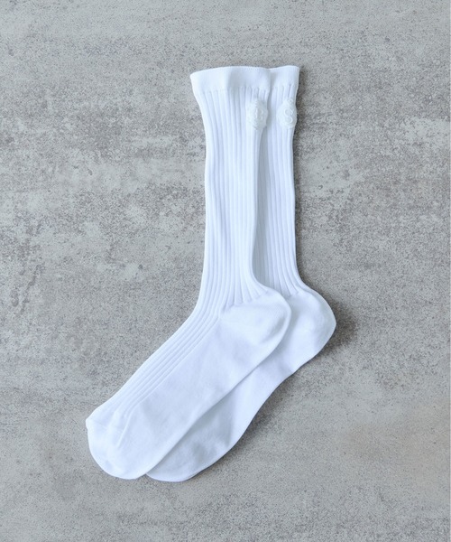 bulle de savon（ビュルデサボン）の「lace motif rib socks（ソックス/靴下・レディース・ホワイト・FREE）」の13枚目の写真