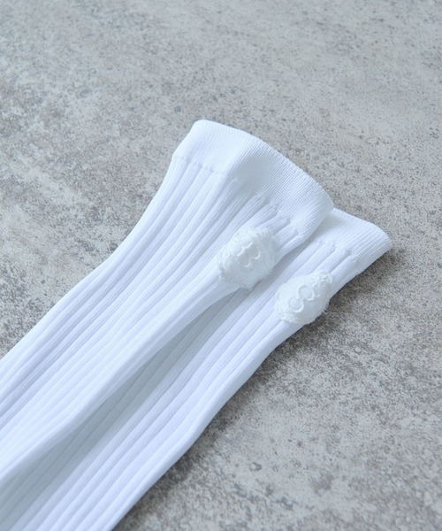 bulle de savon（ビュルデサボン）の「lace motif rib socks（ソックス/靴下・レディース・ホワイト・FREE）」の14枚目の写真