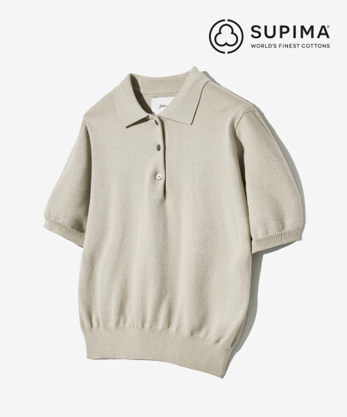 YALE(イェール)の「ウィメンズスーピマコットン半袖ポロニットアイボリー(Tシャツ/カットソー・レディース・その他・LARGE/MEDIUM/SMALL)」の2枚目の写真