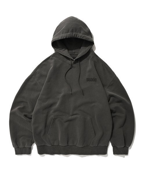 WASHED LOGO HOODIE [PIGMENT BLACK]